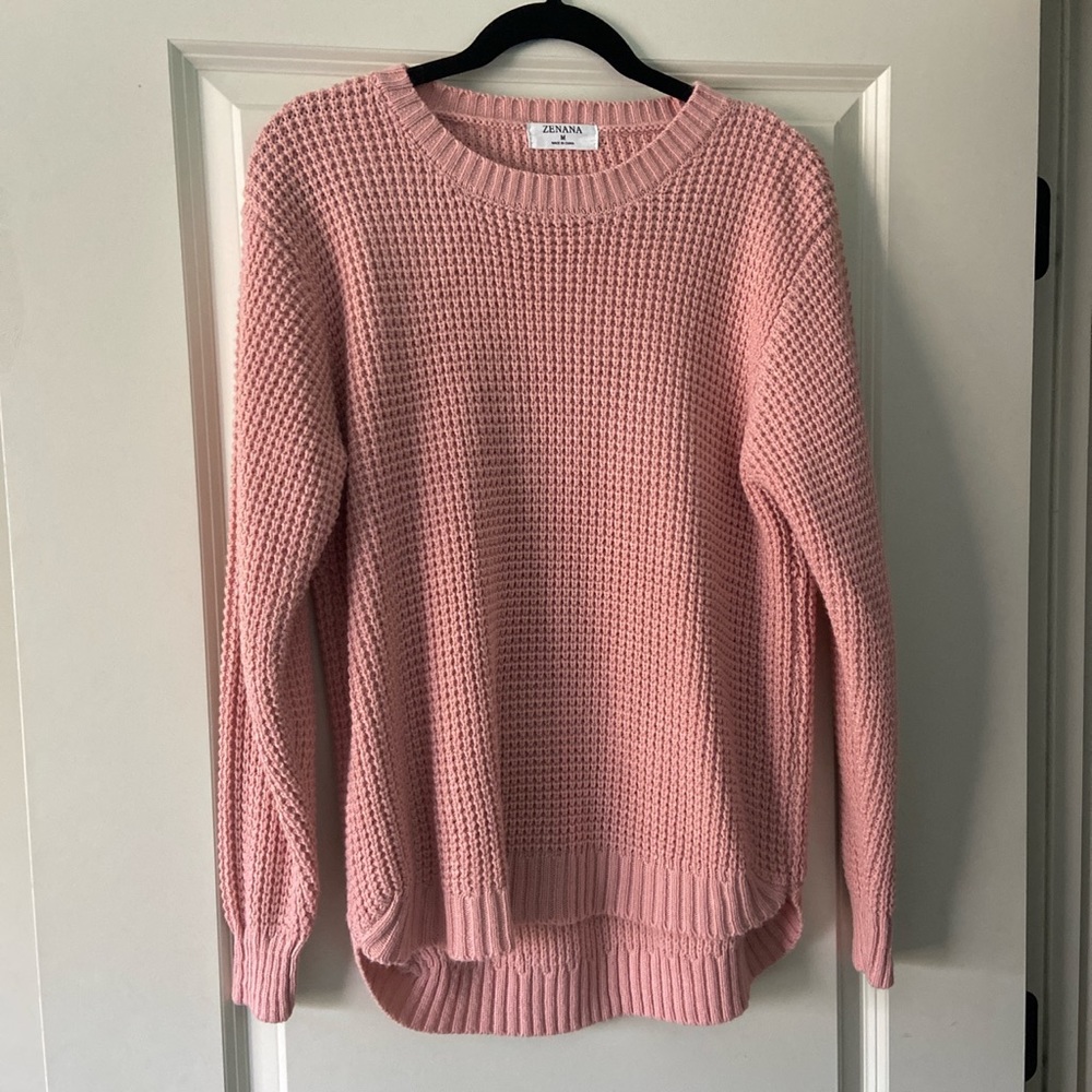 Baby Pink Zenana Knitted Sweater